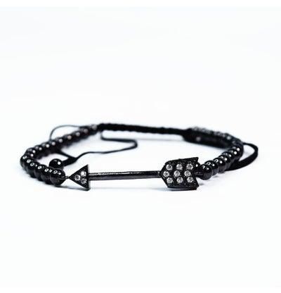 unisex paracord bracelet with stainless steel beads & arrow