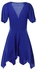 Generic Short Sleeve Sexy Party Dresses Diamond Pure Color Casual Dresses-blue