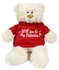Caravaan, Supersoft, Cuddly Teddy Bear With Trendy Red Hoodie Will You Be My Valentine Size 38cm Ideal For Celebrations, Boys, Girls Parties Soft And Cuddly