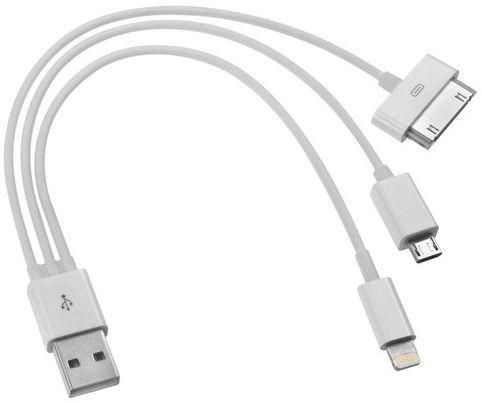 3 In 1 USB To Micro 30 Pin 8 Pin Lighting USB Charger Cable