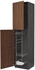 METOD High cabinet with cleaning interior - black Enköping/brown walnut effect 60x60x240 cm