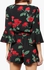 Black and Red Rose Printed Frill Playsuit