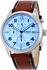 Fossil Men's Silver Dial Leather Band Watch - FS5169
