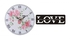 Solo B175-4 Wooden Round Analog Wall Clock - 40 Cm With Love Wooden Tableau