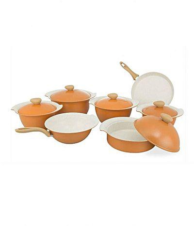 WELLDONE Royalty Granite Cookware Set - 22 Pcs - Orange