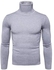 Fashion Cashmere Pull Neck/Turtle Neck Sweater Top - Grey
