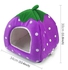 Sunsky Strawberry Shaped Foldable Short Plush Pet House Nest, Size: M(Purple)