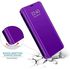 Aookay Compatible with Samsung Galaxy A32 4G Flip Case，Full Body Protection Translucent Electroplate Plating S-View Mirror Cover Built in Kickstand (A32 4G, Purple)