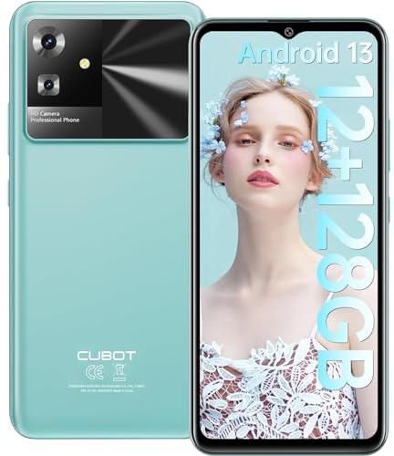 CUBOT Note 21 Unlocked Cell Phone, Android 13 Smart Phone, 12GB RAM (6GB+6GB Extended), 128GB ROM, 5200mAh Battery,6.56" HD+ Display, 50MP Rear Camera, Dual SIM (Green)