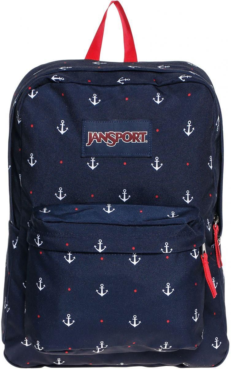 Jansport JS00T5010N0 Superbreak Backpack for Unisex, Red Tape/Land Ahoy
