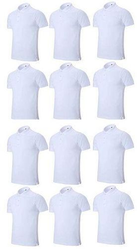 Men's Plain Polo T-Shirt 12 In 1 Short-Sleeve-White