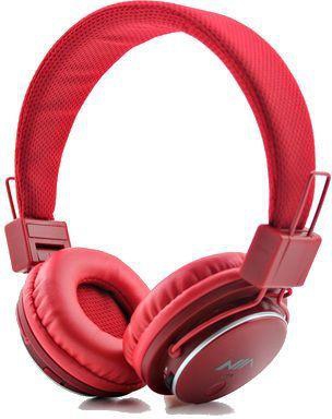 NIA Adjustable Bluetooth Wireless FM Micro SD Player MP3 Headphone Headset Red color