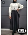 Plisse Leather Maxi Skirt - Black