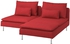 SÖDERHAMN 2-seat sofa with chaise longue - Tonerud red