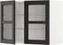METOD Wall cabinet w shelves/2 glass drs - white/Lerhyttan black stained 80x60 cm