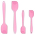 Pink Silicone Spatula Scraper Set with Hygienic Solid Coating