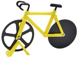 Two-Wheel Bicycle Shape Pizza Cutter Yellow 20x4x12centimeter