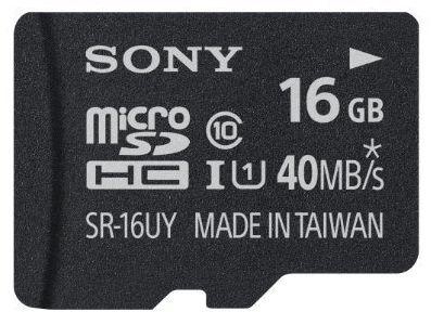 بطاقة ذاكرة SR16UY بسعة 16جيجابايت MicroSDHC من سوني.