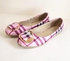 b'Women Flat Shoes With Bow, Square Toe Plaid Shoes'