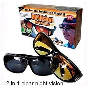 Fashion Night Driving Glasses Anti Glare Vision Driver Safety Sunglasses-2 In 1