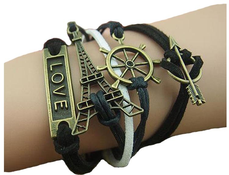 BeeCool Love In Paris with Marine Anchor Charm Bracelet
