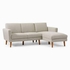 Oliver L-Shaped Sofa, 250 cm, Beige - MH63