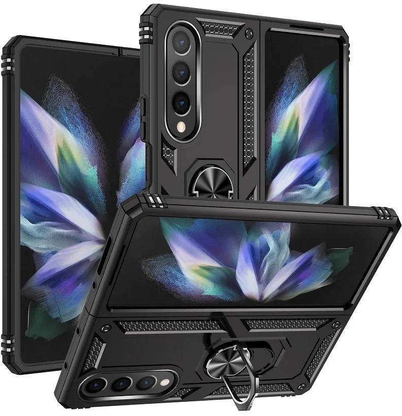 Phone Case for Samsung Galaxy Z Fold 4,Galaxy Z Fold 3 Cover 360° Rotating Stand Military Grade Drop Tested Cover with Magnetic Kickstand Car Mount Protective Case Z Fold4,Z Fold3
