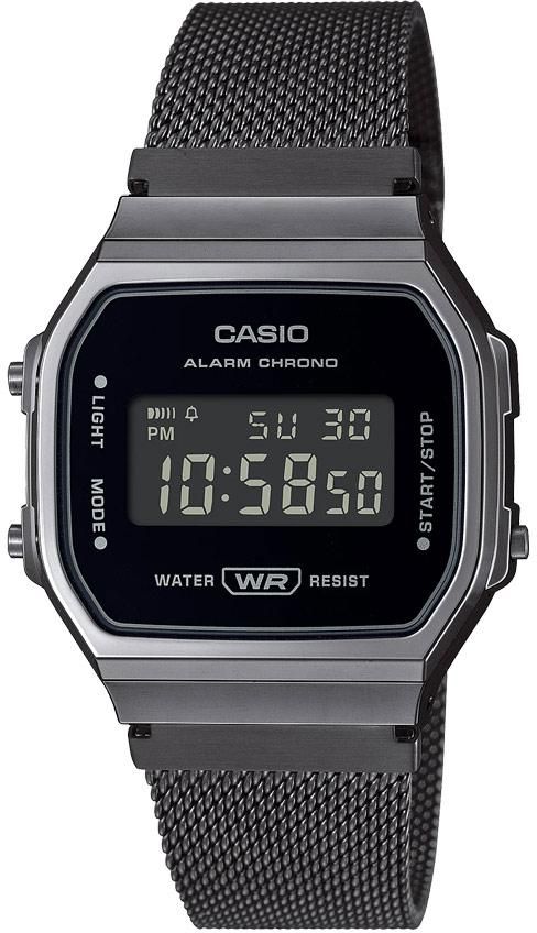 Casio A168WEMB-1BDF Unisex Black Stainless Steel Mesh Bracelet Watch