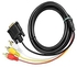 Generic 1.5 Metres VGA To 3RCA Cable - Black