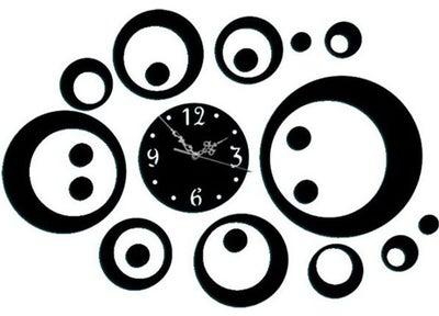 ساعة حائط ثلاثية الأبعاد مصنوعة من الأكريليك قابلة للإزالة بتصميم ساعة حائط دائرية متعدد الألوان