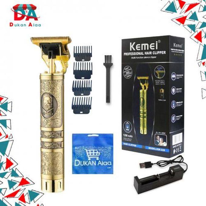 Kemei KM-228 Professional Hair Clippers Metal For Men - Gold+ Bag Dukan Alaa