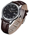 Duoya Fashion Men's Business Leather Stainless Steel Quartz Date Wrist Watch (Brown)