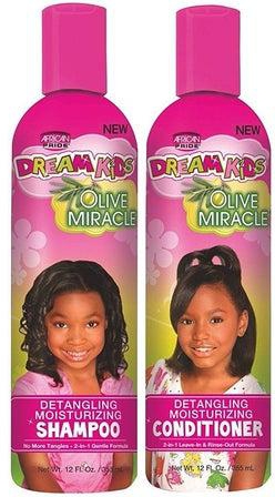 2-Piece Dream Kids Olive Miracle Detangling Shampoo And Conditioner Combo Set 355ml