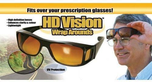 Vision 2pcs HD Vision Wraparound Day & Night Driving Glasses