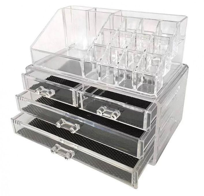 As Seen On Tv Cosmetic Makeup Organizer Box With 4 Drawers - Clear