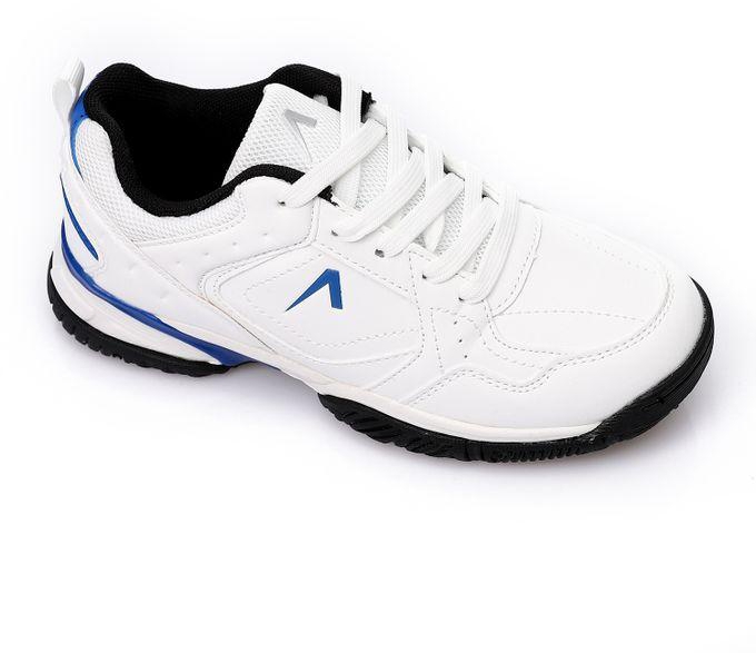 Activ Leather & Textile Girls Velcro Sneakers - White & Blue