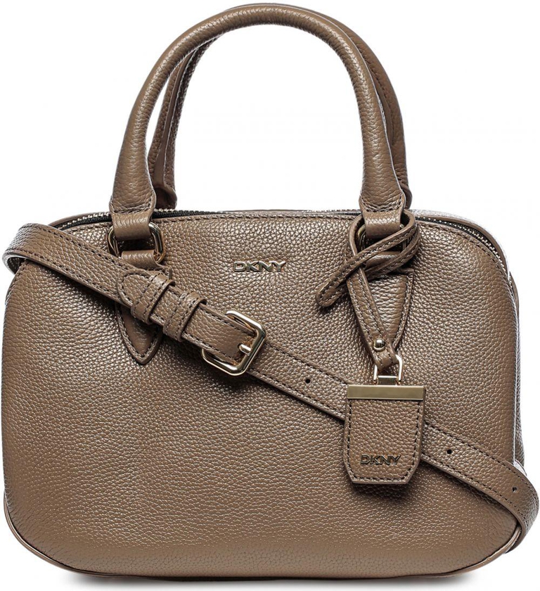 DKNY R1610402-251 Vintage St Satchel Bag for Women - Leather, Khaki