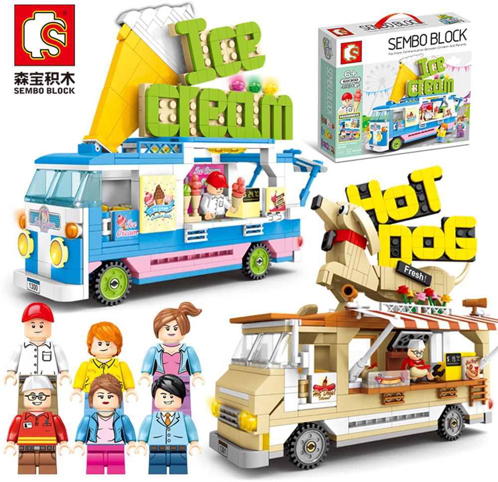 Sembo 601300 Ice Cream / 601301 Hot Dog Cart Van Food Truck Building Bricks