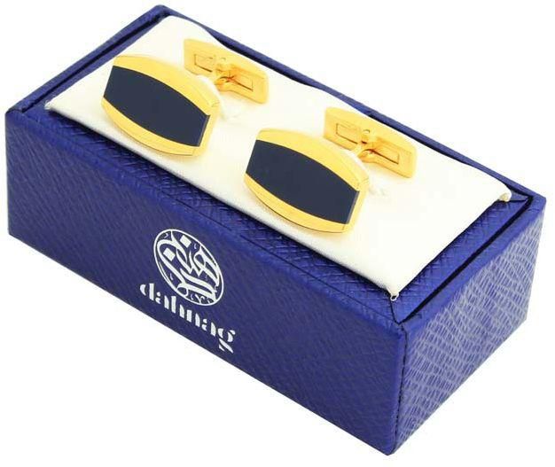 Dahnag Stainless Steel Cufflinks for Men, Blue and Gold