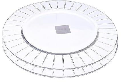 طقم أطباق تقديم باجيت من الزجاج بتصميم دائري عالي الجودة من فيديفي، قطعتين، 32 سم - لون شفاف