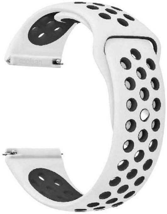 Replacement Silicone Sport Strap 22mm For Huawei GT / GT2 46mm Smart Watch - Black/White