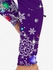Plus Size Christmas 3D Sparkles Snowflake Printed Skinny Leggings - 5x | Us 30-32