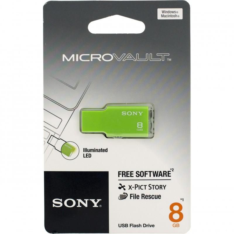 Sony Micro Vault Tiny, USB Flash Drive, 8 GB, Green