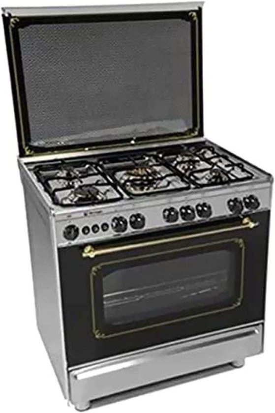 Get Tecnogas Maestro Cooker With Fan, 5 Gas Burners, 80 cm - Silver Black with best offers | Raneen.com