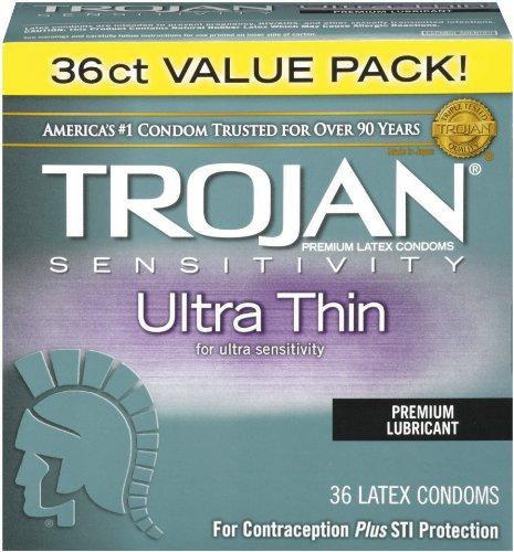 Trojan Ultra Thin Premium Latex Condoms, 36 Count