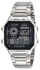 ساعة يد رقمية مقاومة للماء طراز AE-1200WHD-1AVDF - 45 مم - فضي للرجال