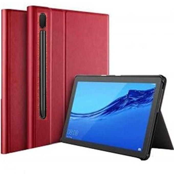 جراب لتابلت مصنوع من الجلد جراب ناعم من الجلد TPU باللون الأحمر - Samsung Galaxy Tab S7 Plus (2020) 12.4