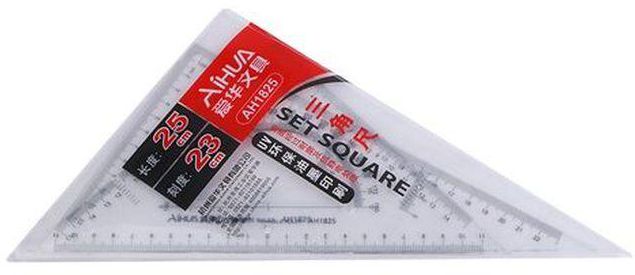 Aiho Set Of 2 Right Triangles 25 Cm Including Ruler And Protractor- Aihua