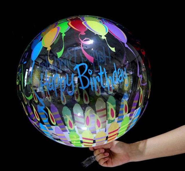 20inch Happy Birthday Bubble Helium/Air Balloon 1pc 