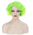 Lime Green Wig Short Curly Green Wig For Women And Girls Natural Wavy Heat Resistant Synthetic Hair Halloween Cosplay Party Daily Wig (Lime Green)